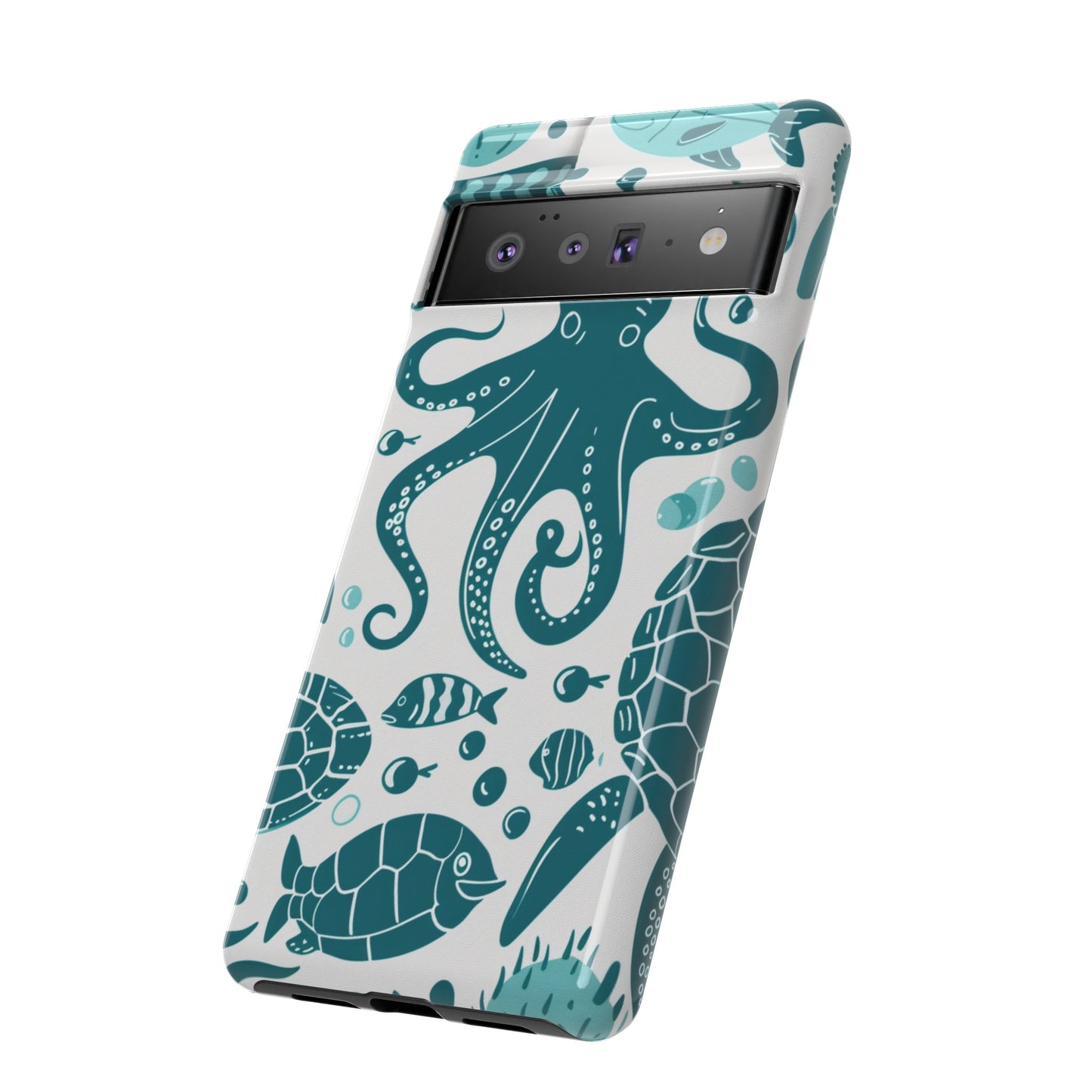 Undersea World Octopus, Turtle, Manta Ray Phone Case