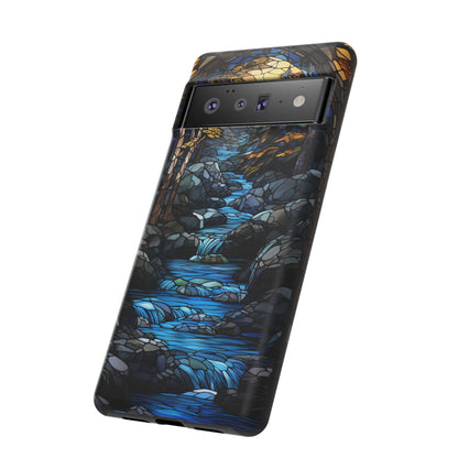 Stained Glass Stone Bridge and River Art Phone Case