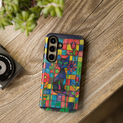 Cat in the Stained Glass Garden Phone Case