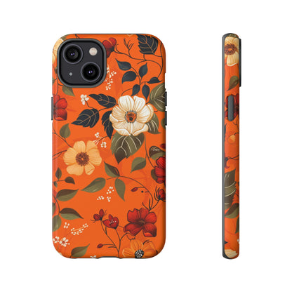 Orange Floral Phone Tough Case