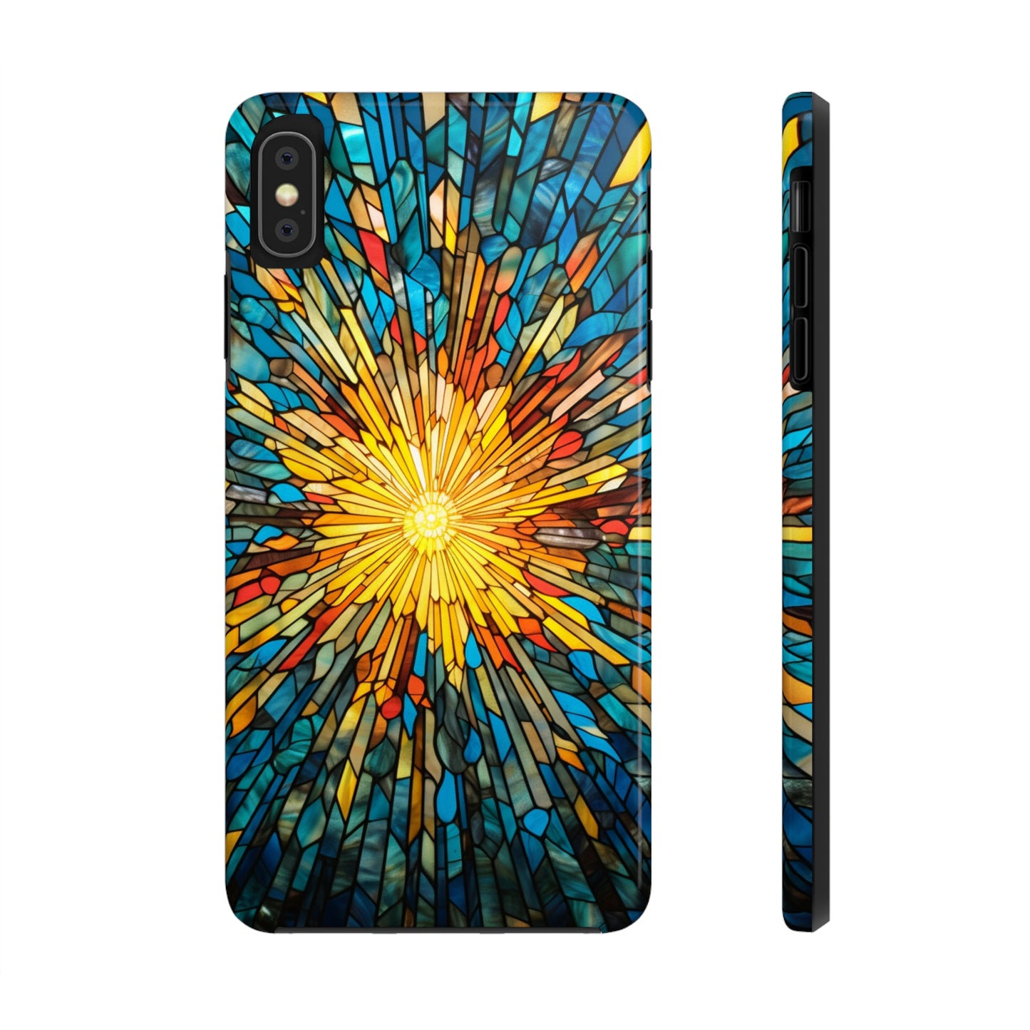 Stained Glass Sunburst Magic | Tough iPhone Case | Embrace Vibrant Style and Reliable Protection