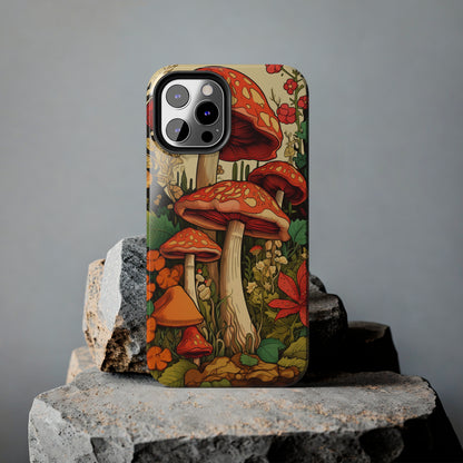 Psychedelic Retro Mushrooms: Dive Deep into Nostalgic Vibes | iPhone Case