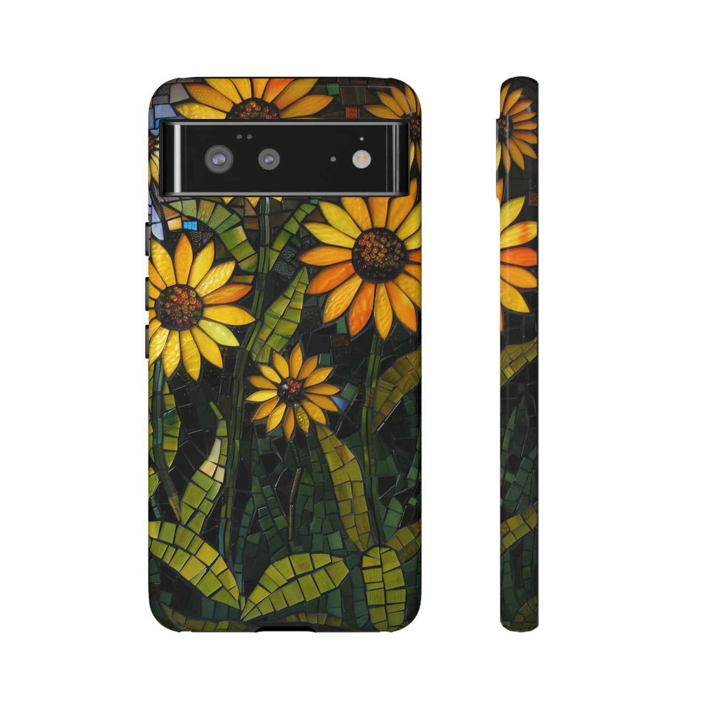 Yellow and Gold Daisy Mosaic Stained Glass Phone Case