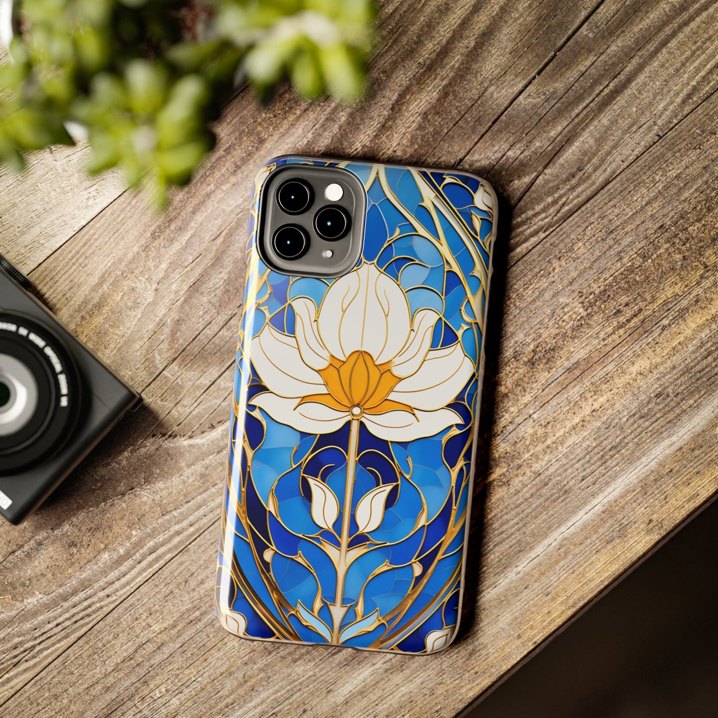 Art Deco Stained Glass iPhone Case | Vintage Floral Glamour, iPhone Case for Models 11 through 14 Pro Max