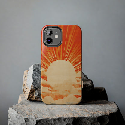 Retro Abstract Sunburst iPhone Case | Embrace the Nostalgic Charm of Artistic Rays