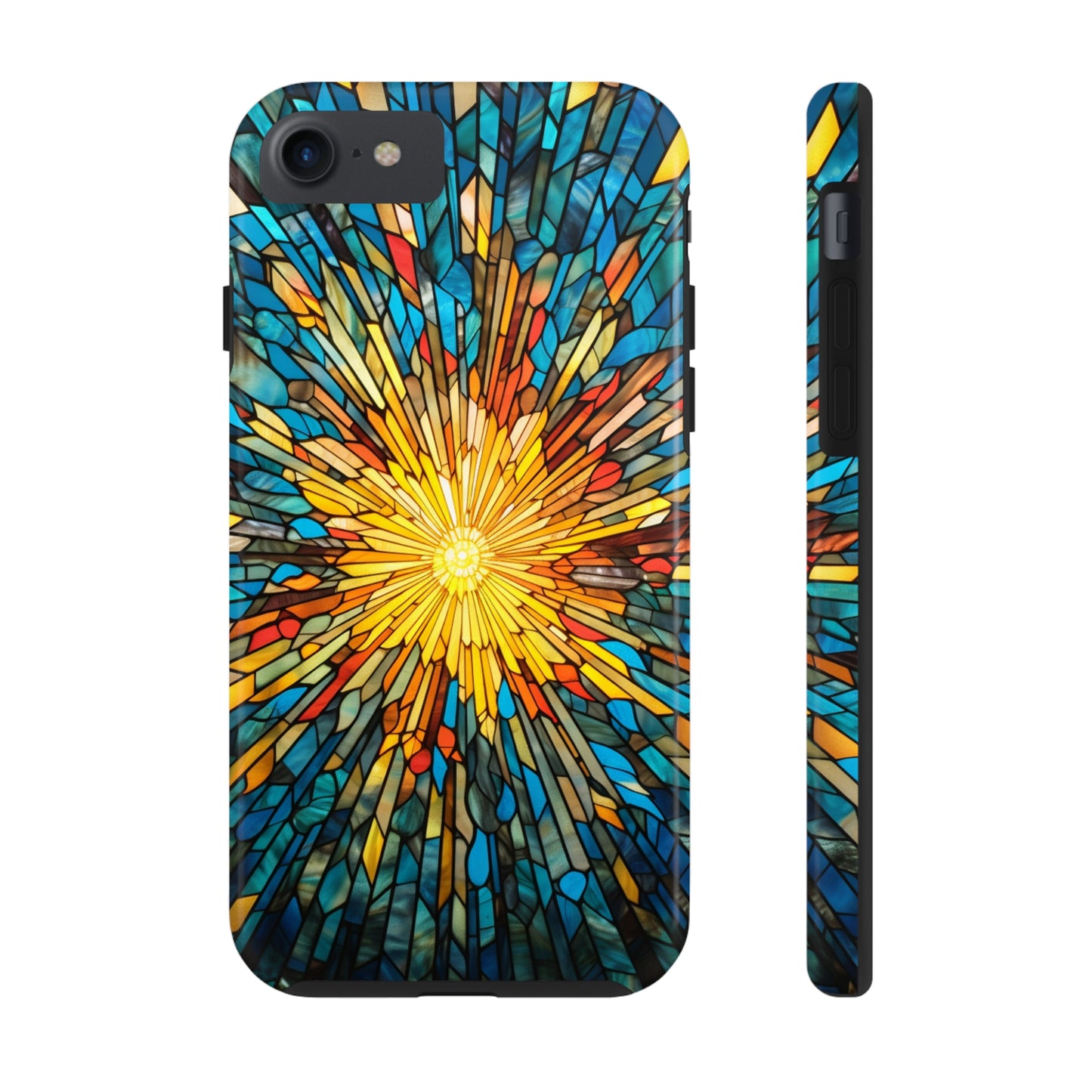 Stained Glass Sunburst Magic | Tough iPhone Case | Embrace Vibrant Style and Reliable Protection