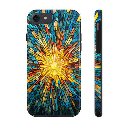 Stained Glass Sunburst Magic | Tough iPhone Case | Embrace Vibrant Style and Reliable Protection