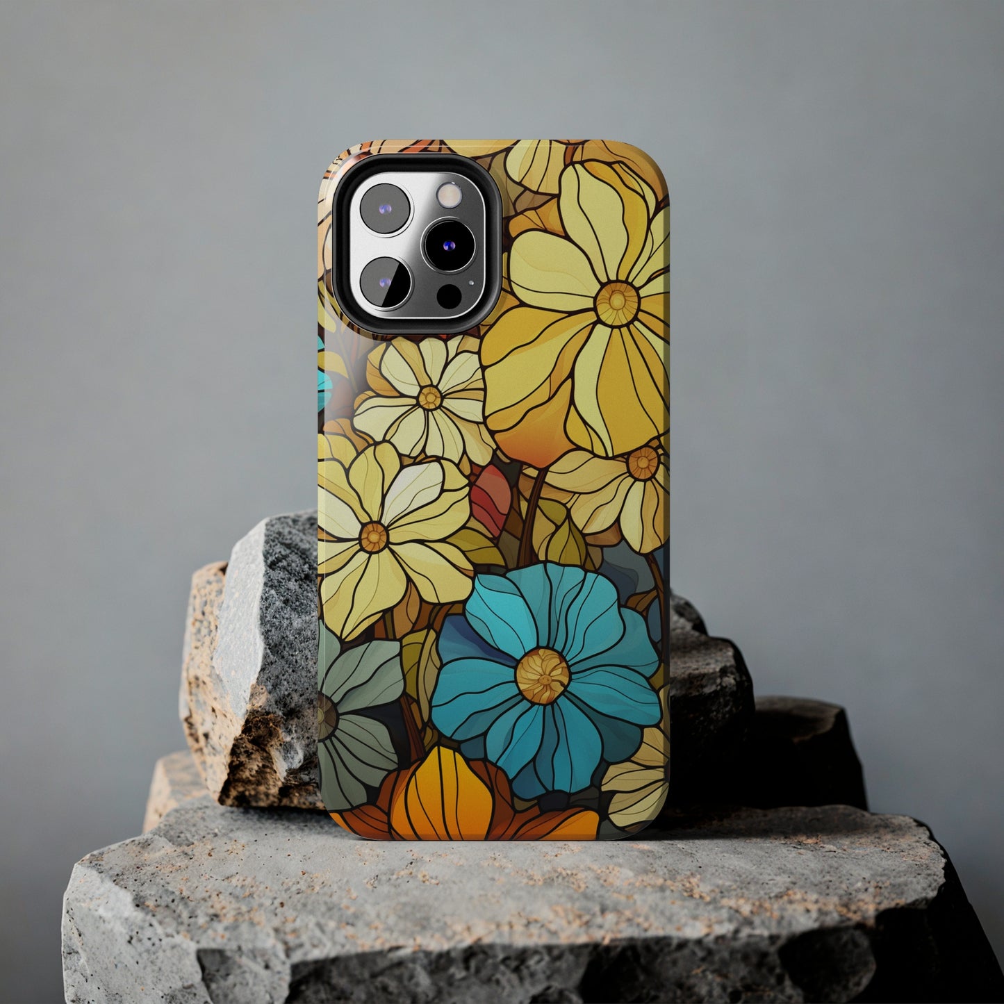 Kaleidoscopic Elegance: Stained Glass Vintage Floral iPhone Case – Timeless Beauty Illuminated