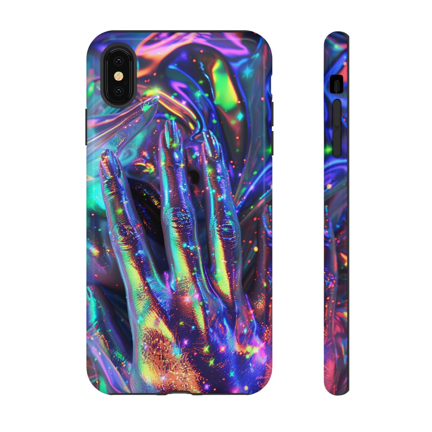 Stylish holographic marbled phone case for Google Pixel