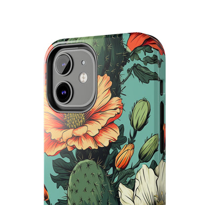 Desert Dream: Retro Vibe Cactus Tough iPhone Case