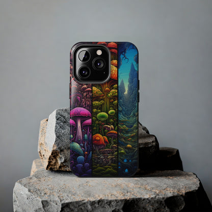 Life is just a fantasy, Mushroom, Flower Stained Glass iPhone Case | Psychedelic Natural Beauty