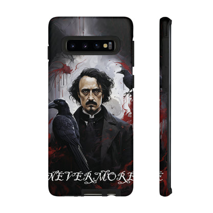 Nevermore Edgar Allen Poe, gothic Raven, Retro Samsung Galaxy Phone iPhone 15, 14 Plus 13 12 7 8 Se Horror Dark Academia Style goth Vibe