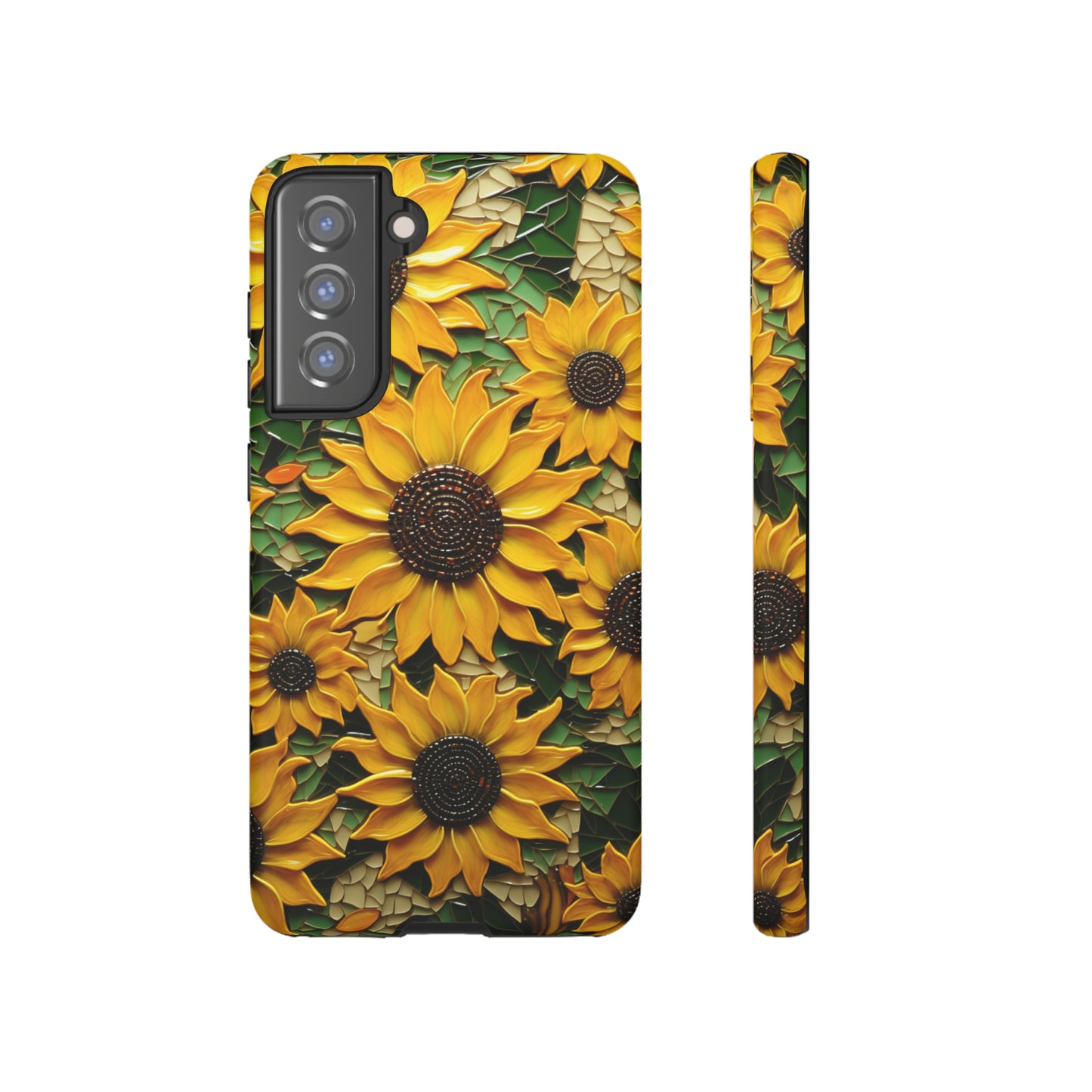 Sunflower Floral Color Explosion Mosaic Glass