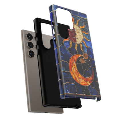 Celestial Stained Glass Moon and Stars iPhone 15 Case