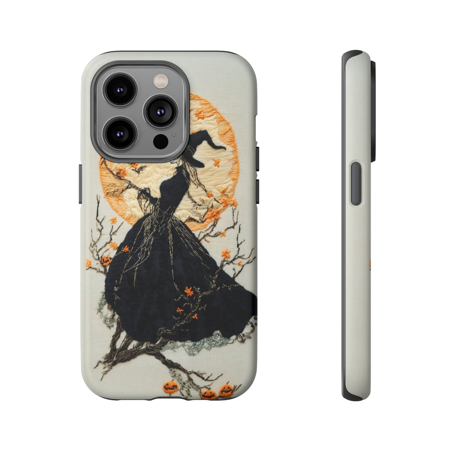 Halloween Witch Autumn iPhone Case, Embroidered Style