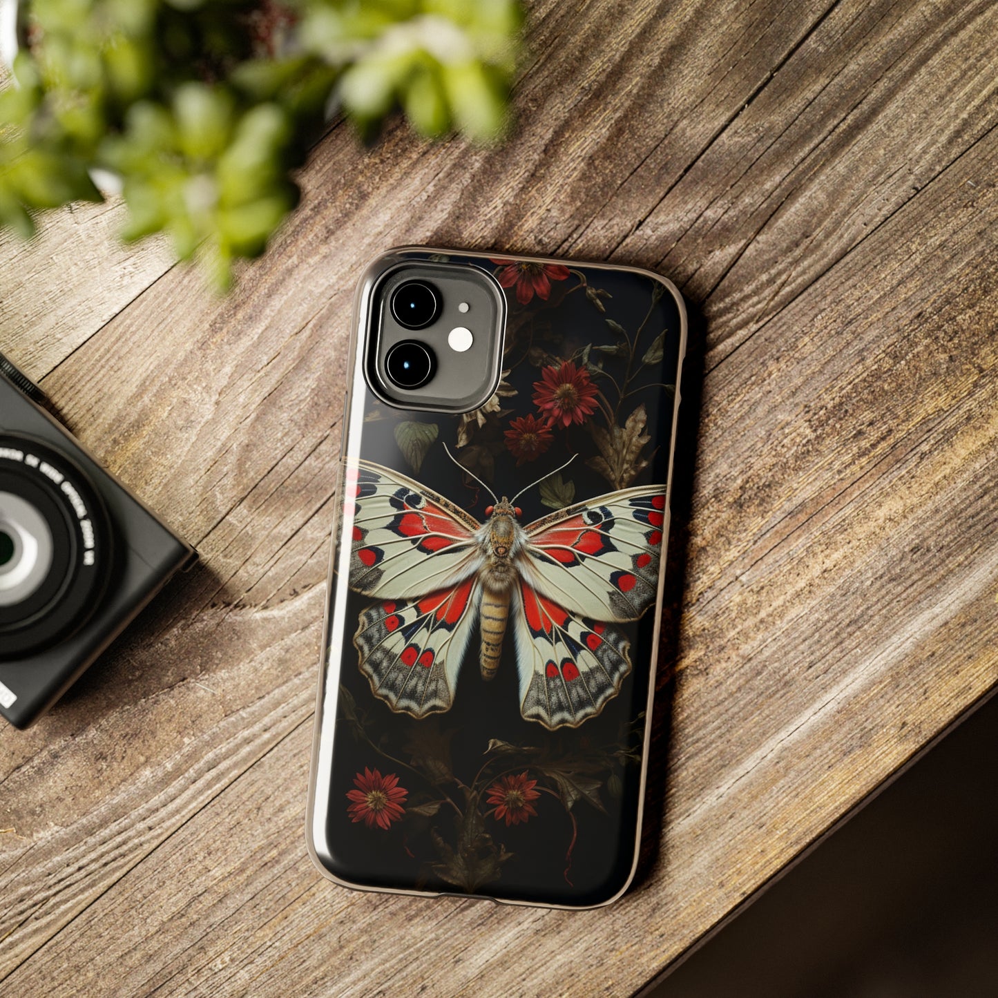 Deadhead Moth Gothic Floral Aesthetic Dark Academia iPhone Case | Embrace Mysterious Elegance