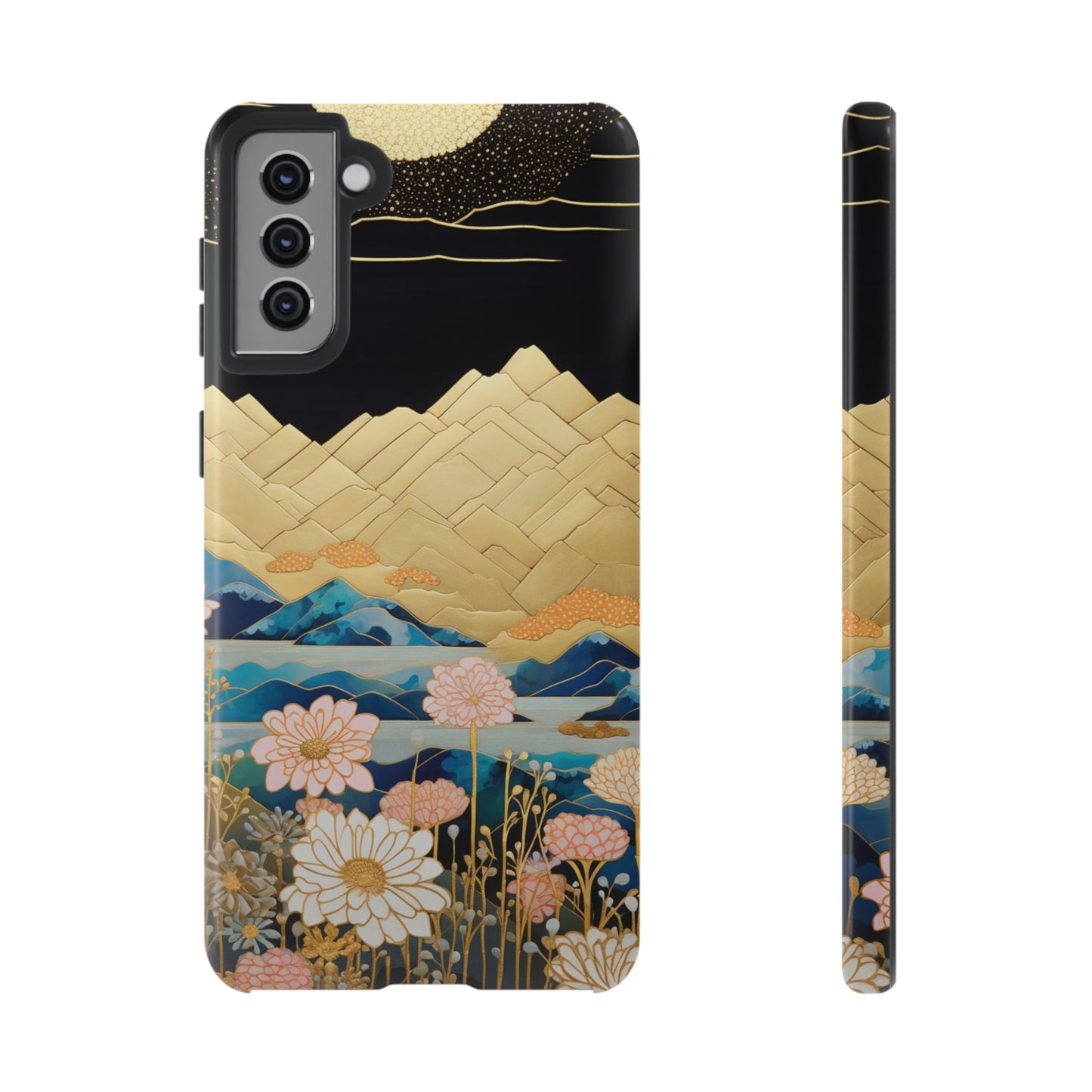 Chiyogami Floral Tough iPhone Case Galaxy S23 S22 S21 S20 Plus Ultra | Iphone 14 13 12 11 8 Pro Max Mini | Pixel 7 6 Pro 5 | Japanese Boho