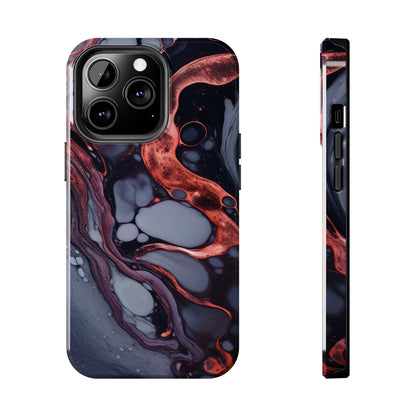 Marbled Dark Lava Flow Phone Case | Embrace the Vibrant Magma Vibes