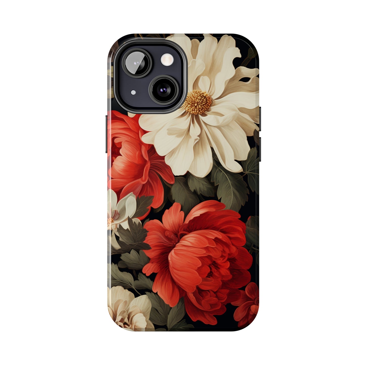 Vintage Floral Aesthetic Phone Tough Case Antique Print for iPhone 14 11 Pro 12 13 XR XS X 7+ 8 Boho Nature Flowers Cottage Core