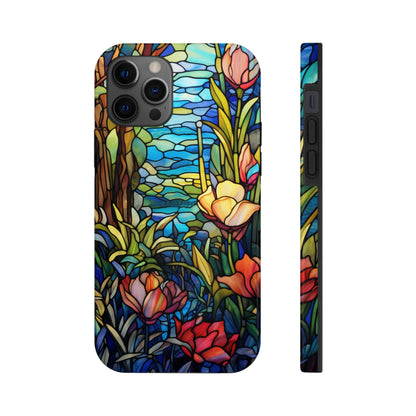 Stained Glass Floral Aesthetic iPhone Tough Case | Embrace Elegance and Durability