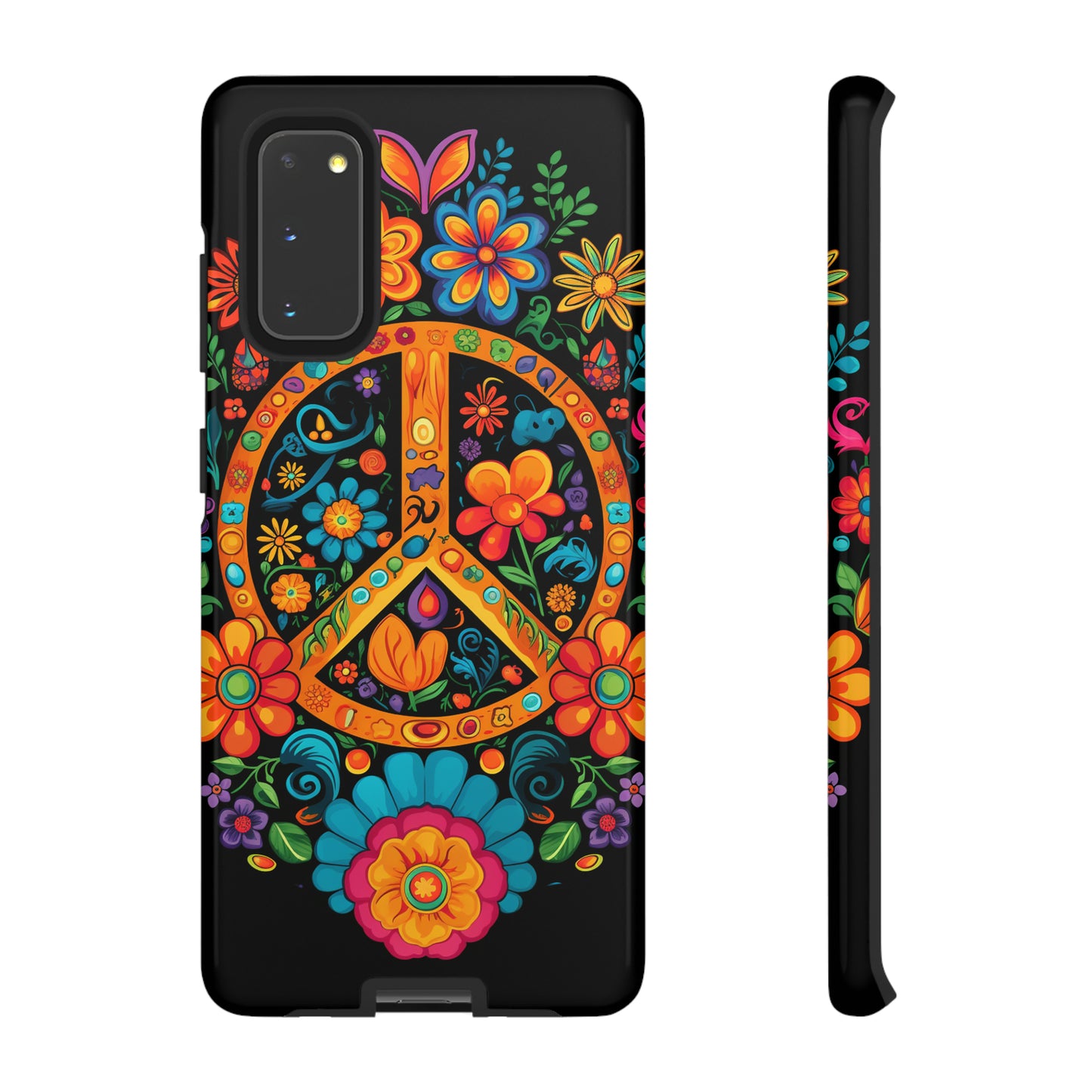 Peace Sign Embroidery Floral Hippie Style Phone Case