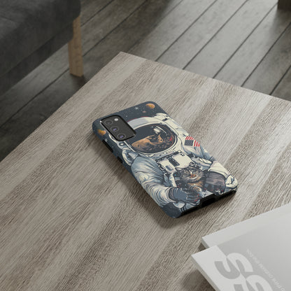 The Astronaut and the Cosmic Cat Phone Case