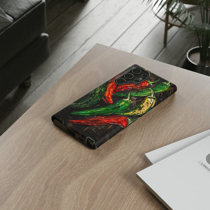 Green and Red Chili Peppers Phone Case