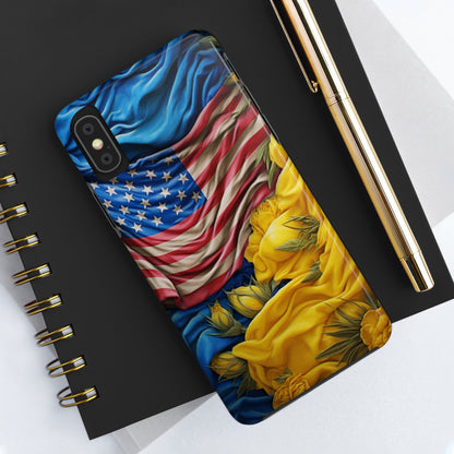 Support Ukraine Flag Phone Case | Show Your Ukrainian USA Patriotic Spirit with a Tough iPhone Case