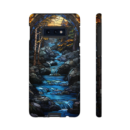 Stained Glass Stone Bridge and River Art Phone Case