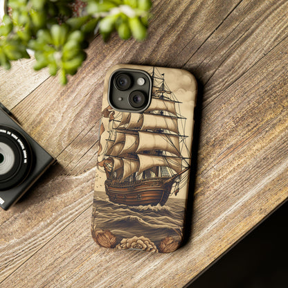 Vintage Tattoo Style Pirate Ship Phone Case