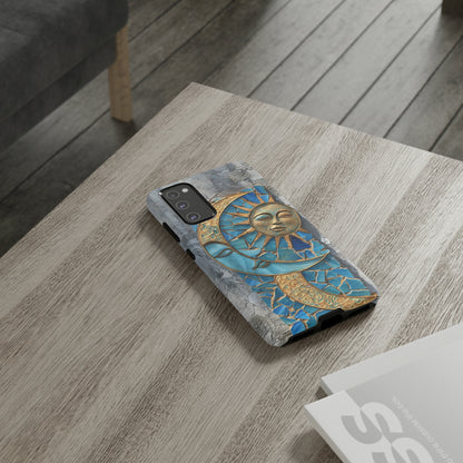 Boho Sun and Moon Mosaic Tile Stained Glass Phone Case