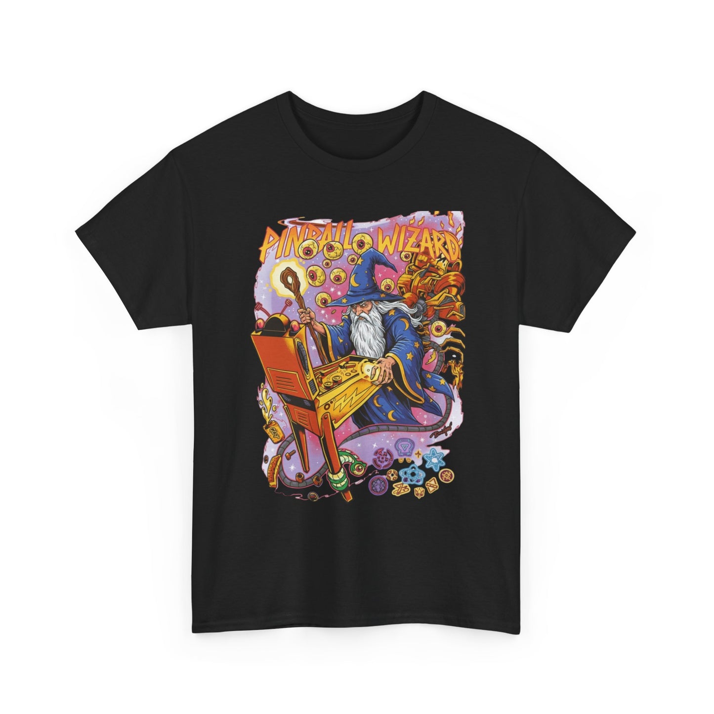 Retro Arcade Pinball Sorcerer T Shirt Wizard Gamer Tee