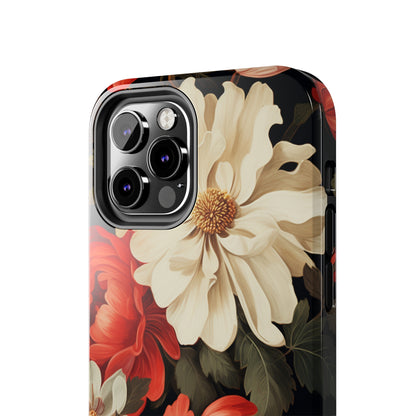 Vintage Floral Aesthetic Phone Tough Case | Antique Elegance for iPhone