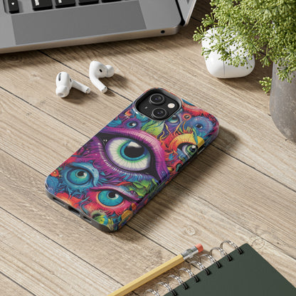 Psychedelic Eyeballs Phone Case for iPhone | Embrace a Trippy Visual Experience with Reliable Protection