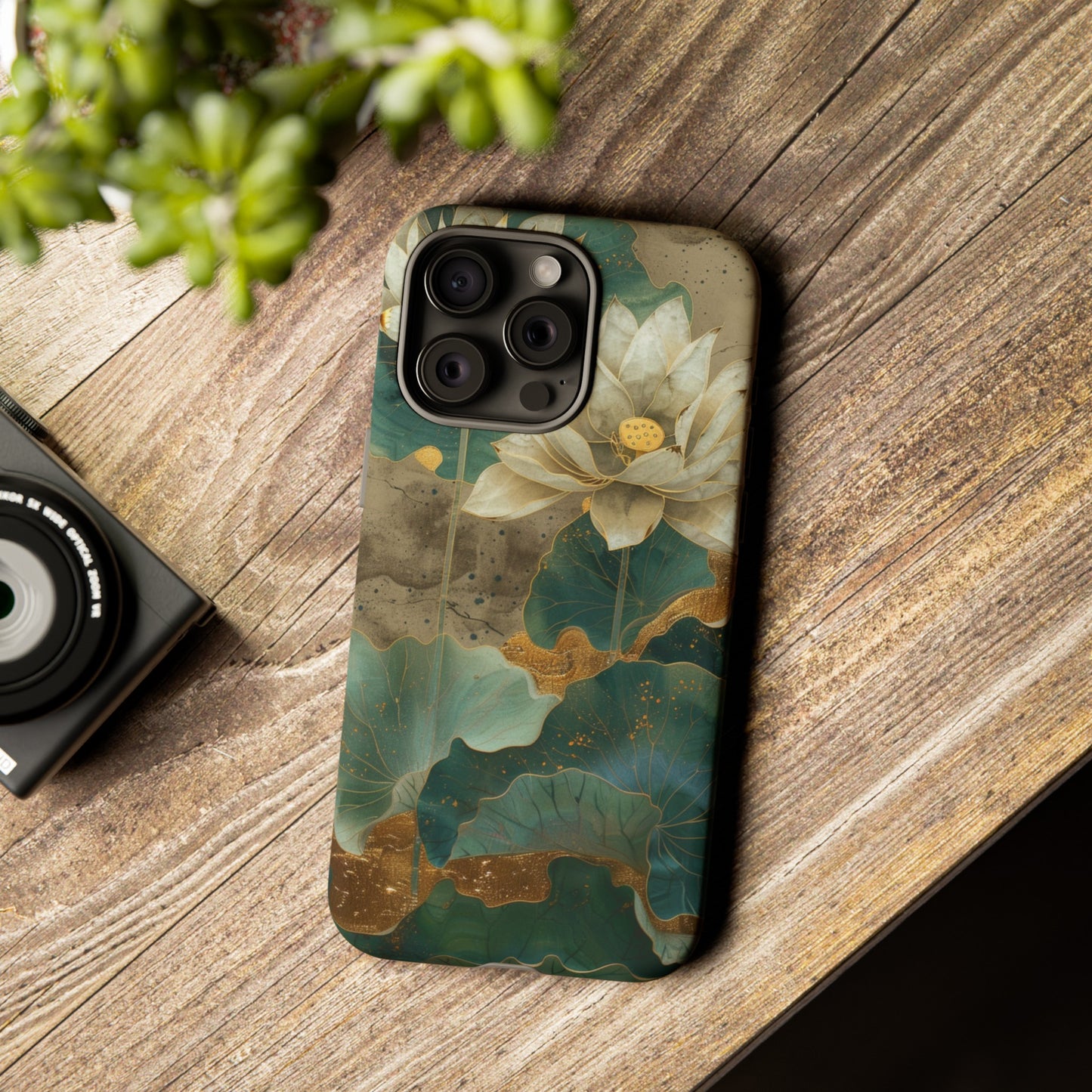 Zen Stained Glass Lotus Floral Design Phone Case