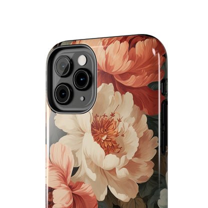 Vintage Floral Aesthetic Phone Tough Case Antique Print for iPhone 14 11 Pro 12 13 XR XS X 7+ 8 Boho Nature Flowers Cottage Core