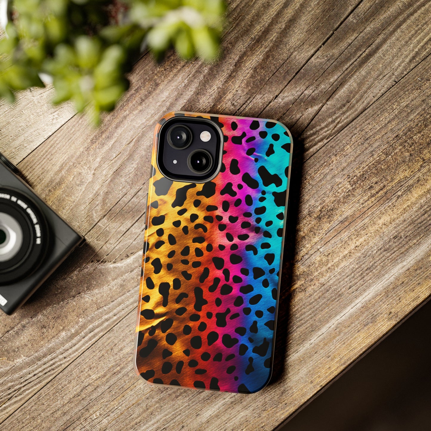 Kaleidoscopic Wild: Psychedelic Rainbow Leopard Print | Dazzling iPhone Case