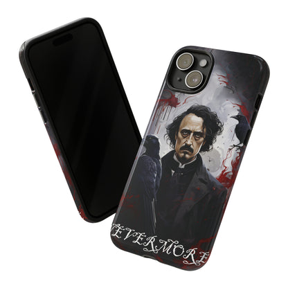 Nevermore Edgar Allen Poe, gothic Raven, Retro Samsung Galaxy Phone iPhone 15, 14 Plus 13 12 7 8 Se Horror Dark Academia Style goth Vibe