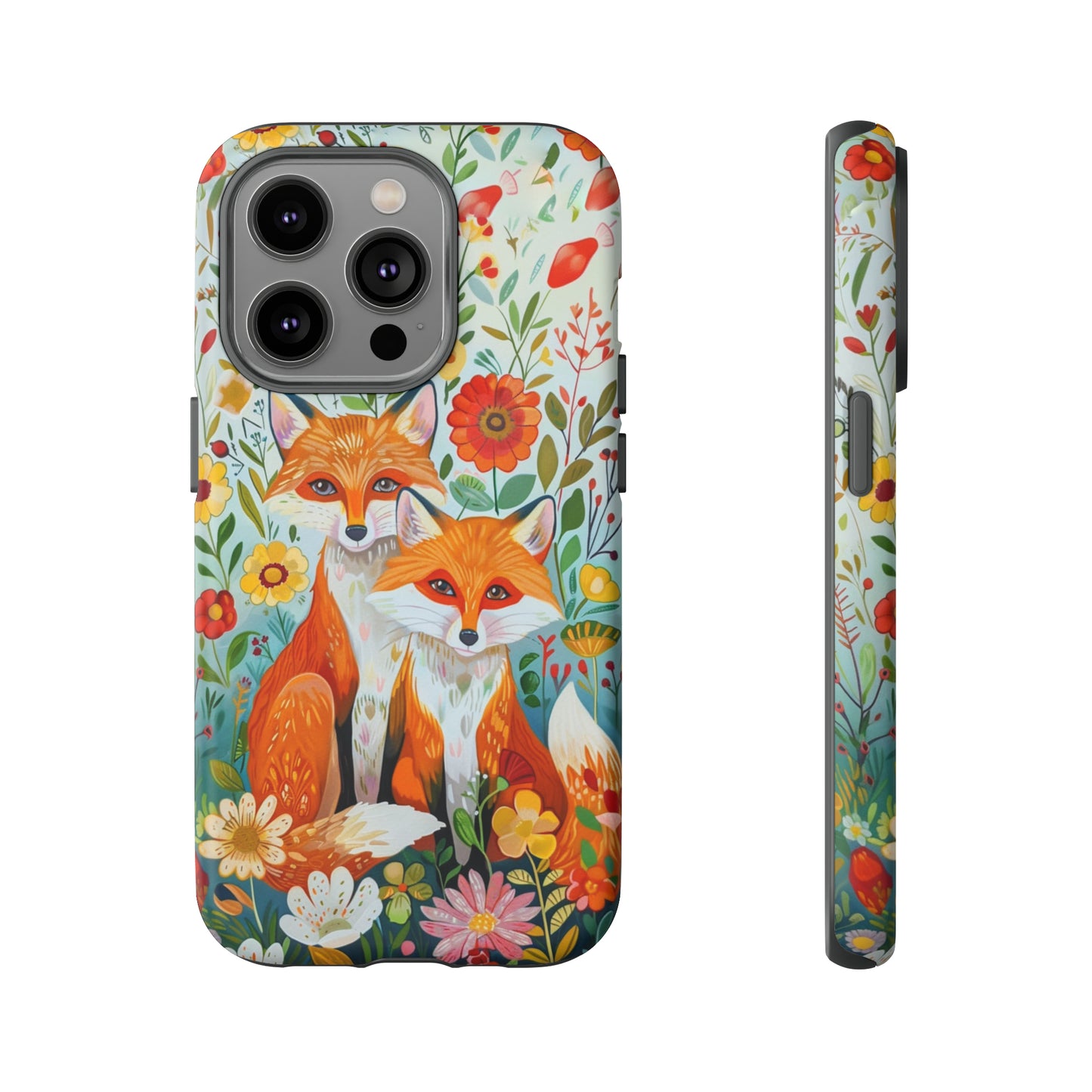 Foxes in the Floral Garden Phone Case