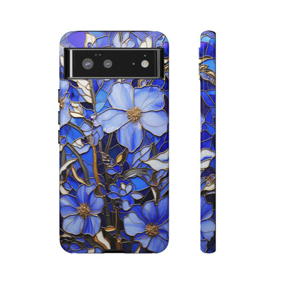 Periwinkle Stained Glass with Gold Inlay Phone Case for iPhone 15, 14, Pro Max, 13, 12 & Samsung Galaxy S23, S22, S21, Google Pixel