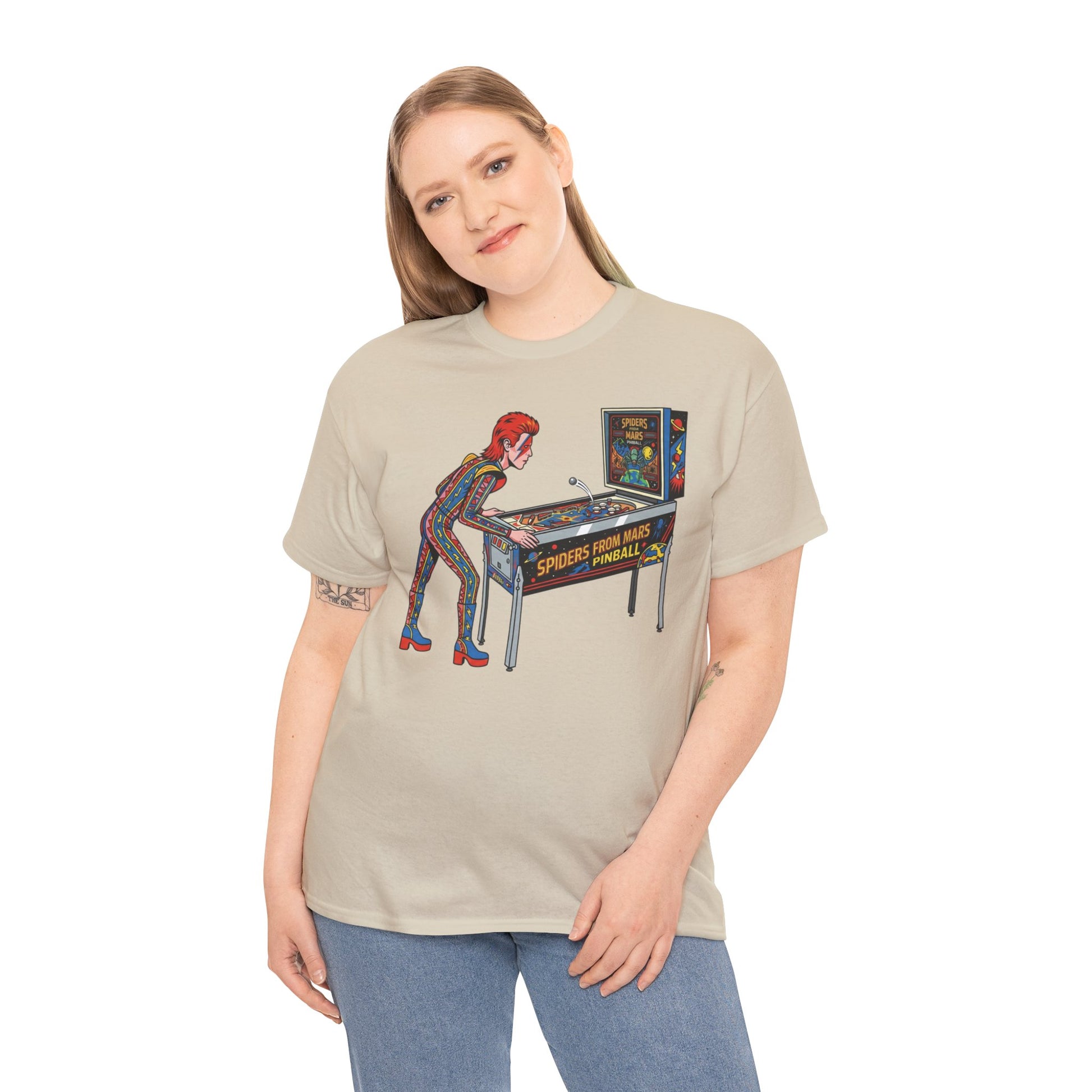 retro pinball space alien graphic tee