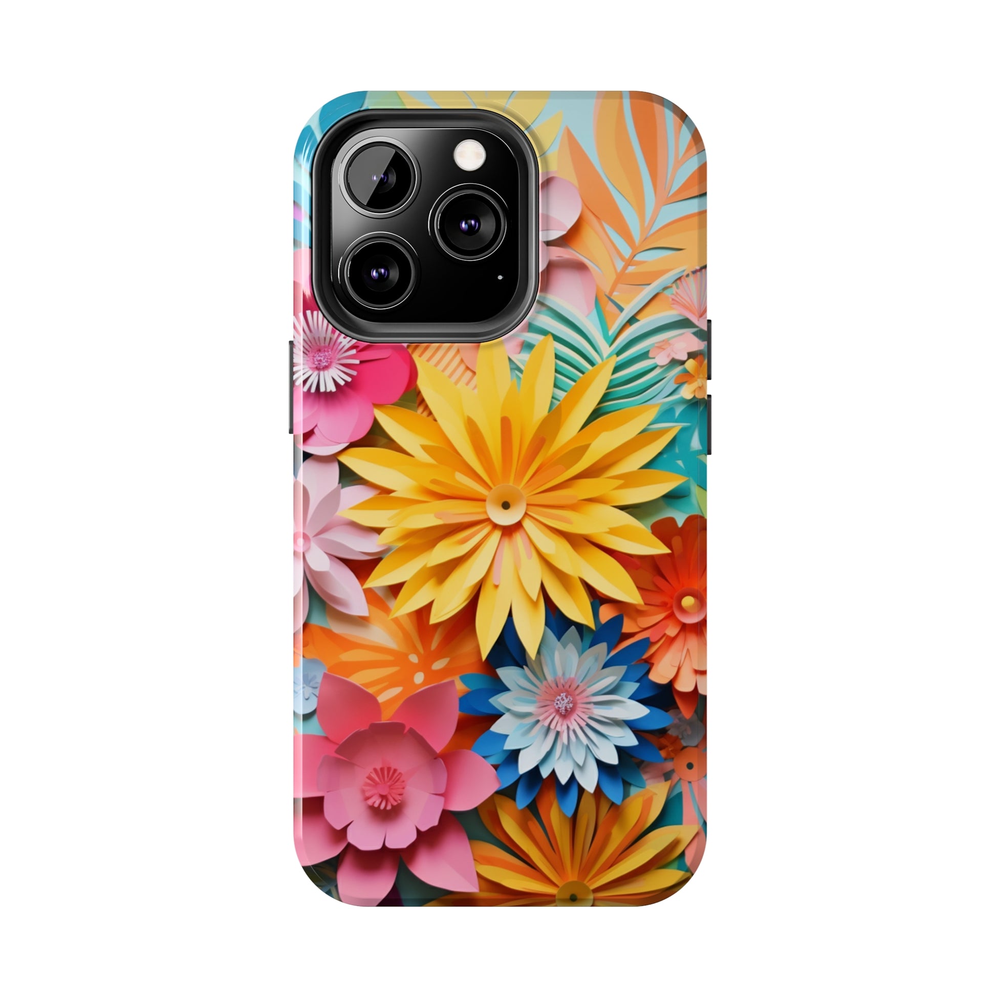 Color splash paper flowers phone case