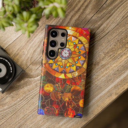 Cosmic Stained Glass Mandala Phone Case