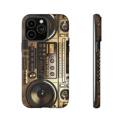 Urban Beats: Boombox Hip Hop Music Pixel Phone Case | Retro Rhythms for iPhone 15 Models