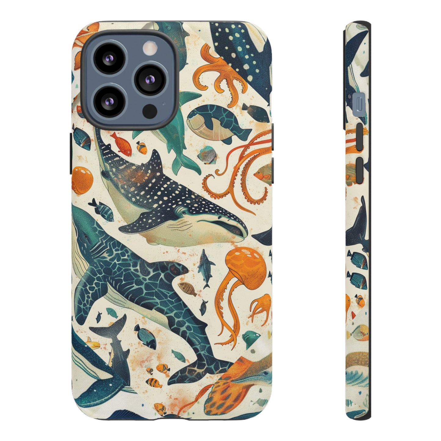 Undersea World Shark, Turtle, Manta Ray Phone Case