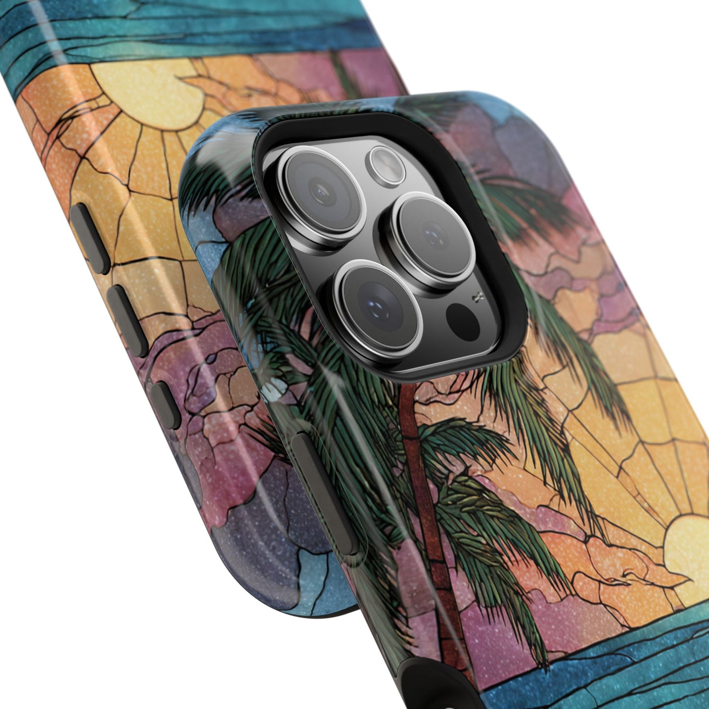 Tropical Stained Glass Design iPhone case