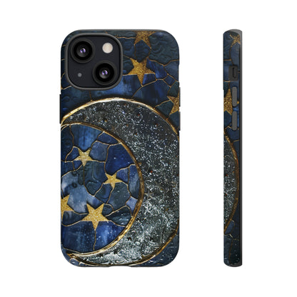 Moon Stars Stained Glass Starry Night Phone Case