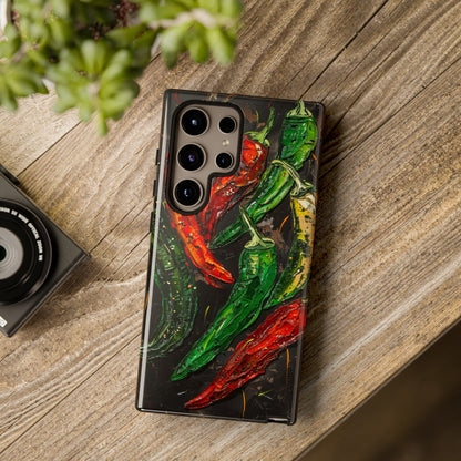 Green and Red Chili Peppers Phone Case