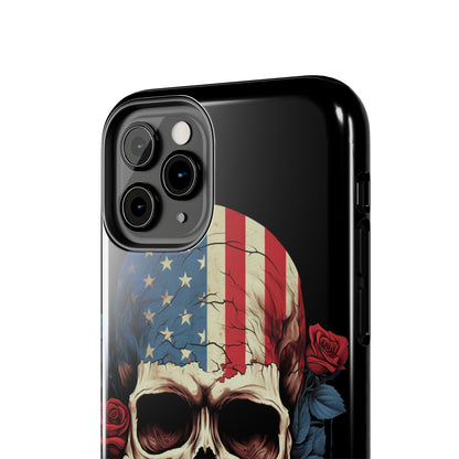 American Pride with an Edgy Spin: Skull USA Flag iPhone Case – Modern Protection Meets Patriotic Design