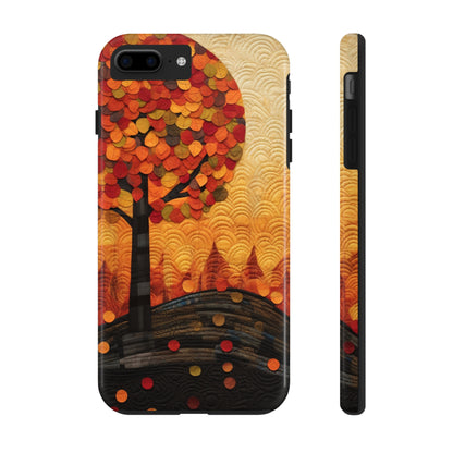 Autumn iPhone 15 Case, Forest Embroidered Style Phone Case | Cottagecore Fairytale Design | iPhone & Samsung | Boho Retro Vibe